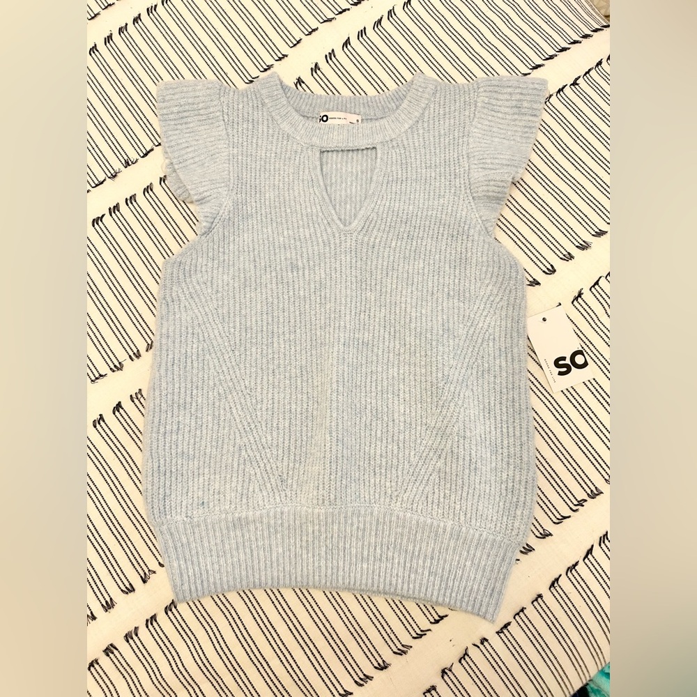 SO pale blue Sleeveless Women's Sweater